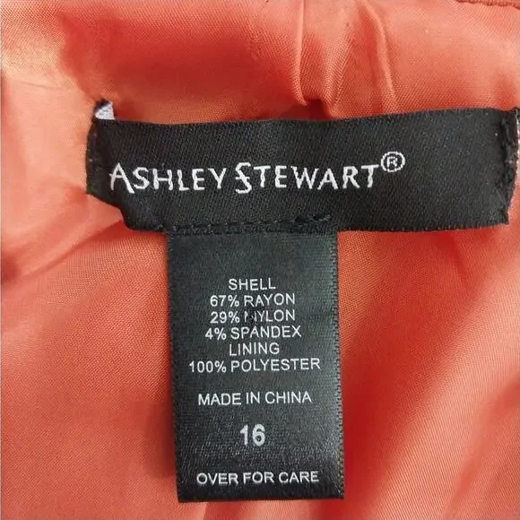NWOT! ASHLEY STEWART! TERRACOTTA ORANGE STRETCH KNIT 2 PIECE SKIRT SUIT! SZ 16 - Picture 10 of 12